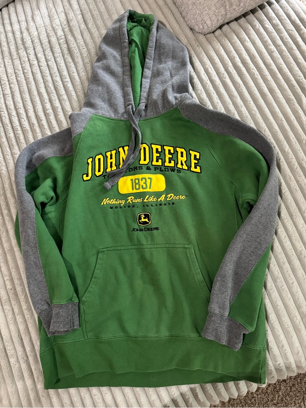 John Deere Green & Gray Hoodie